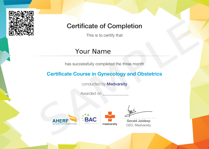 Certificate Course in Gynecology and Obstetrics Medvarsity