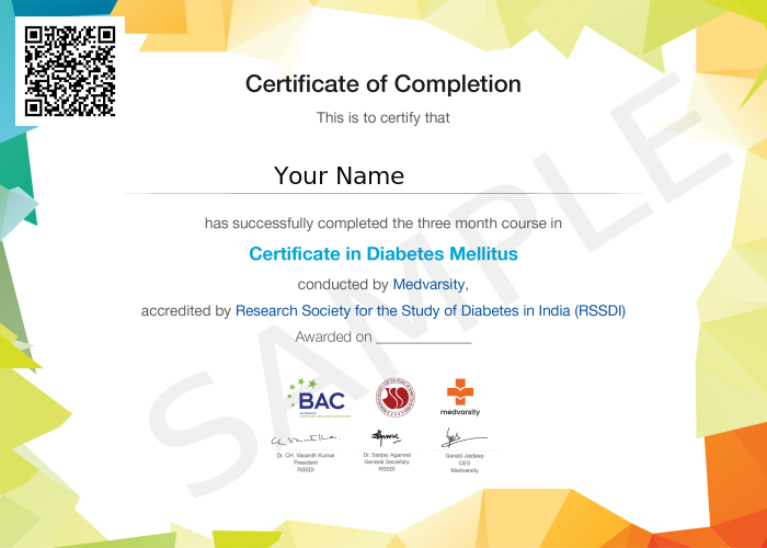 Certificate Course in Diabetes Mellitus Medvarsity